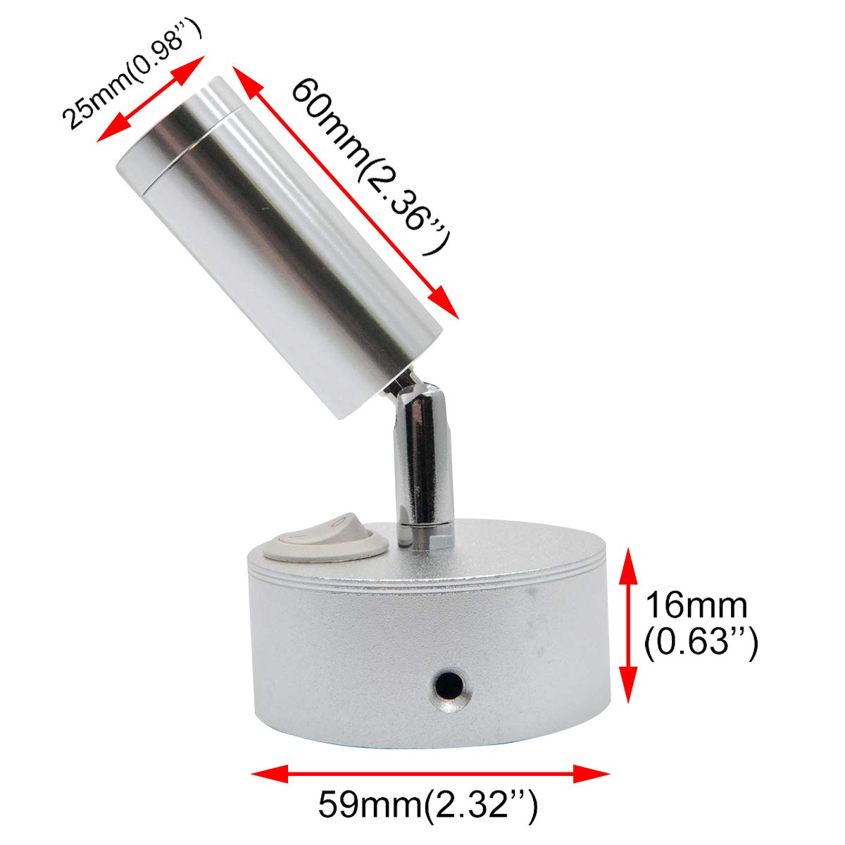 1PCS Warm LED Wall Spot Light Ceiling Reading Spotlight Bedside Lamp Switch 12V