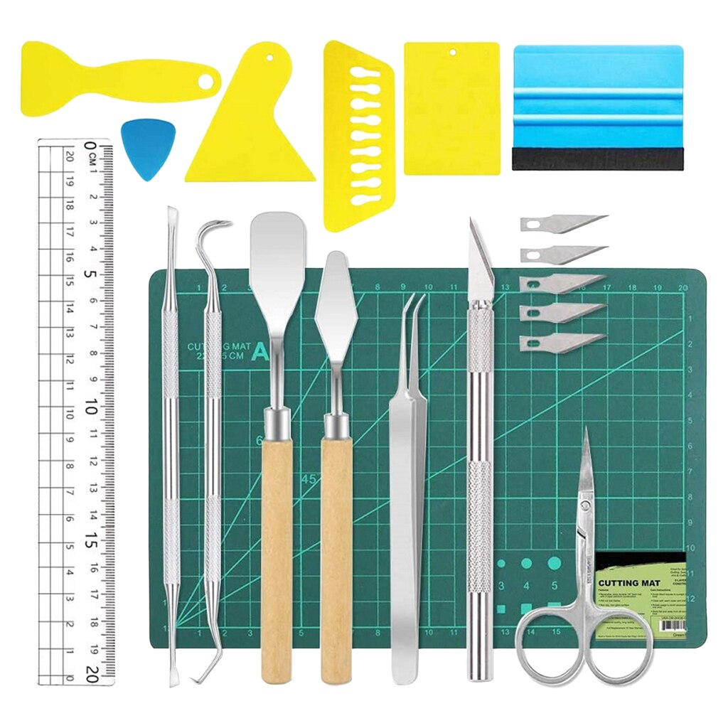 21 Pieces Craft Vinyl Weeding Tools Set, Basic Vinyl Tool Kit For Weeding Vinyl, Silhouettes, Cameos, Lettering