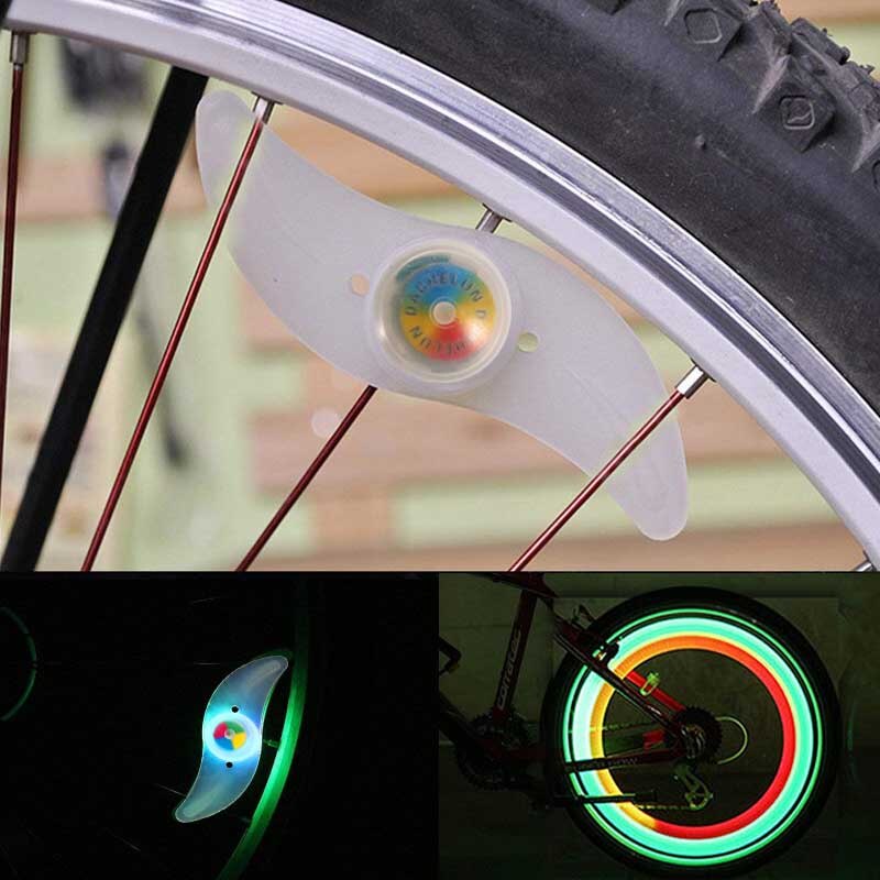 Fiets Spoke Lights Fiets Lamp Led Tyre Ventieldopjes Wiel Waterdichte Spaken Fietsen Lantaarns Fiets Accessoires: Colorful