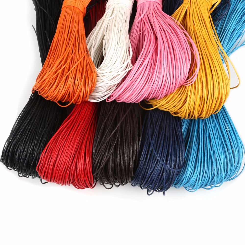 60m/lot 1mm Thread Cotton Waxed Cord String Strap Necklace Bead Rope for Sewing DIY Necklace Bracelet Jewelry Making