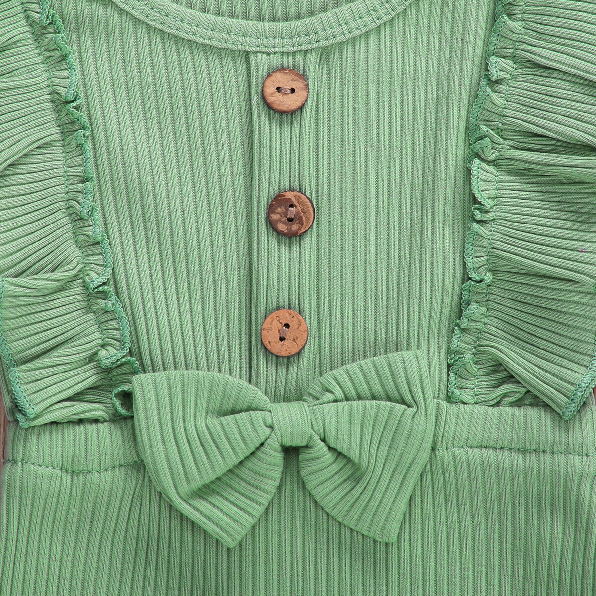 0-18 mois volants à manches longues body pour -né infantile bébé filles couleur unie noeud papillon combinaisons