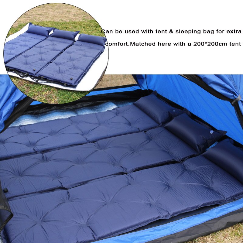 Inflatable Outdoor Camping Mat Self Inflating Air Mattress Sleeping Pad Air Bed Joinable With Pillow