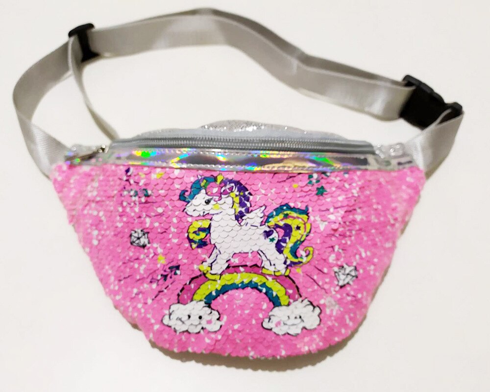 Pailletten Taille Verpakking Meisjes Schouder Riem Bag Kids Fanny Borst Zak Cartoon Meisjes Riem Mermaid Sport Portemonnee: 13