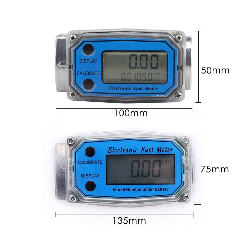 LCD Fuel Flow Meter Gasoline Methanol Water Digital Flow Meter Counter Fuel Flow Sensor Indicator Regulator Fluid Flow Meter