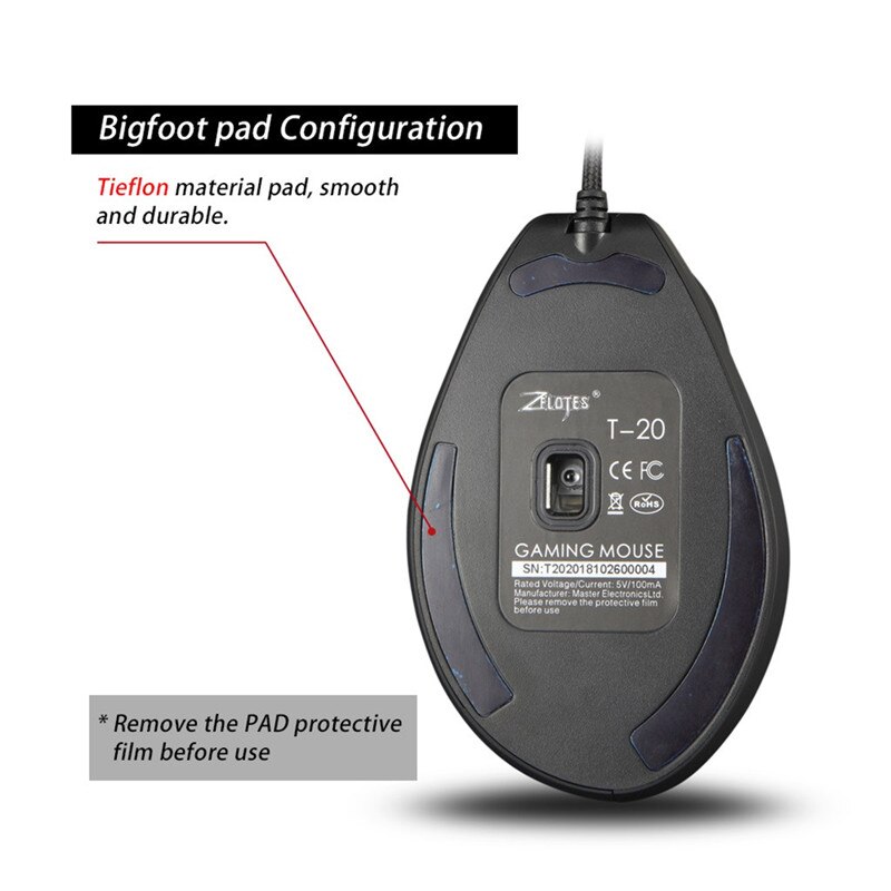 T-20 Vertical Wired Game gaming mouse wireless mouse for Desktop 6 Buttons LED Mouse Mice 3200 DPI mouse Dec24