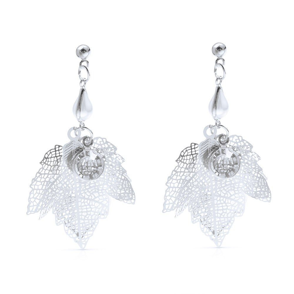 WYBU Summer Style Hollow Out Leaves Earrings Star Pearl Earing Women Jewel Alli Express Brinco Bijouterie: Siver