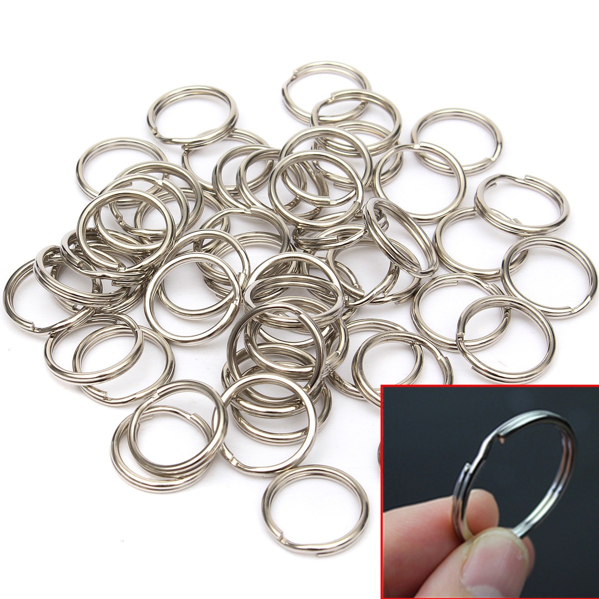 50 Stuks 15 Mm/20 Mm Sleutelhanger Split Ring Metalen Sleutelhanger Gepot Sluitingen Connectors Voor Maken Sleutelhanger Diy accessoires