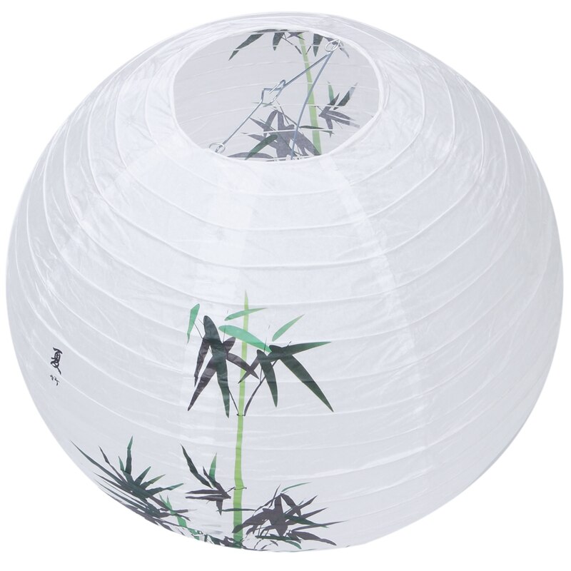 2 Pcs 40cm Lamp Shade Paper Lantern Oriental Style Light Decoration, Plum Blossom & Bamboo