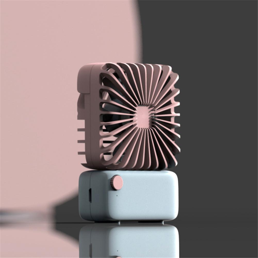 EastVita, ventilador de carga USB, pequeño ventilador cuadrado, Mini silencioso, lindo, portátil, para colgar en el cuello, ventilador eléctrico, ventilador de carga r57