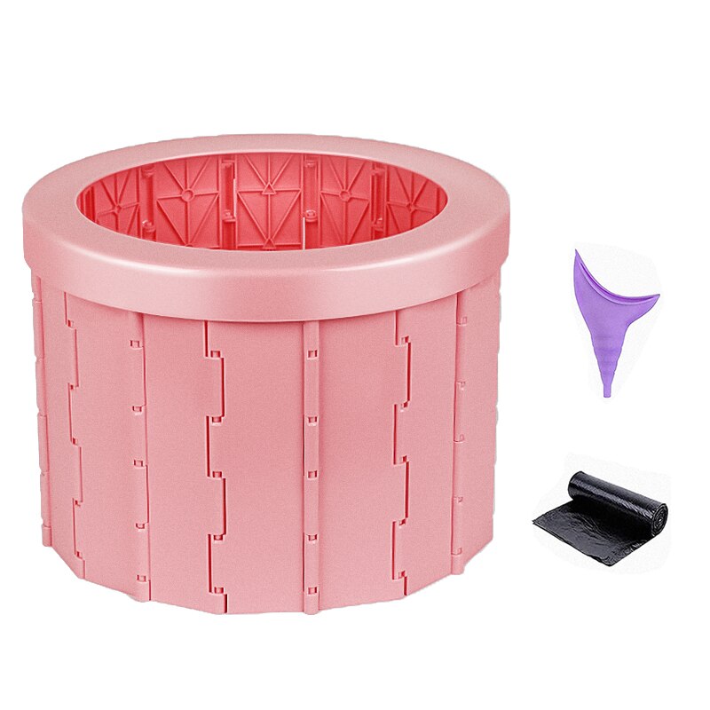 Portable Toilet Folding Commode Porta Potty Car Toilet Camping Toilet For Travel Bucket Toilet Seat for Camping Hiking Long Trip: pink