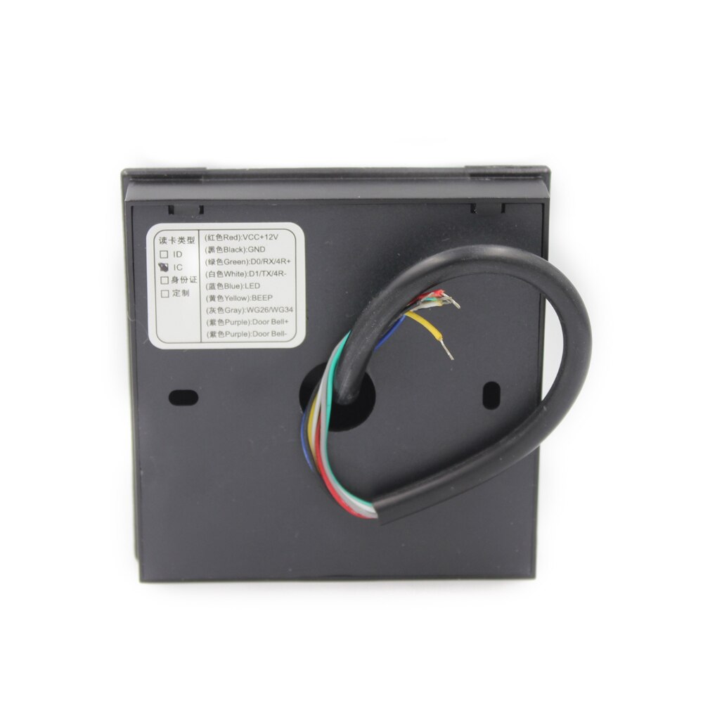 13.56 mhz ic /125 khz rfid proximity kort adgangskontrol læser  wg 26/34 udgang til dør adgangskontrol system sort