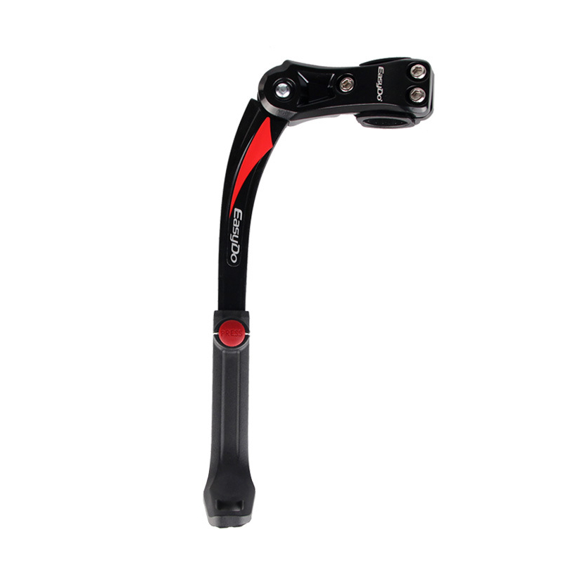 Adjustable Bicycle Kickstand Mountain Bike MTB Aluminum Side Rear Kick Stand Fit for 24 "-29" Mountain Bike Cycling Parts: Red
