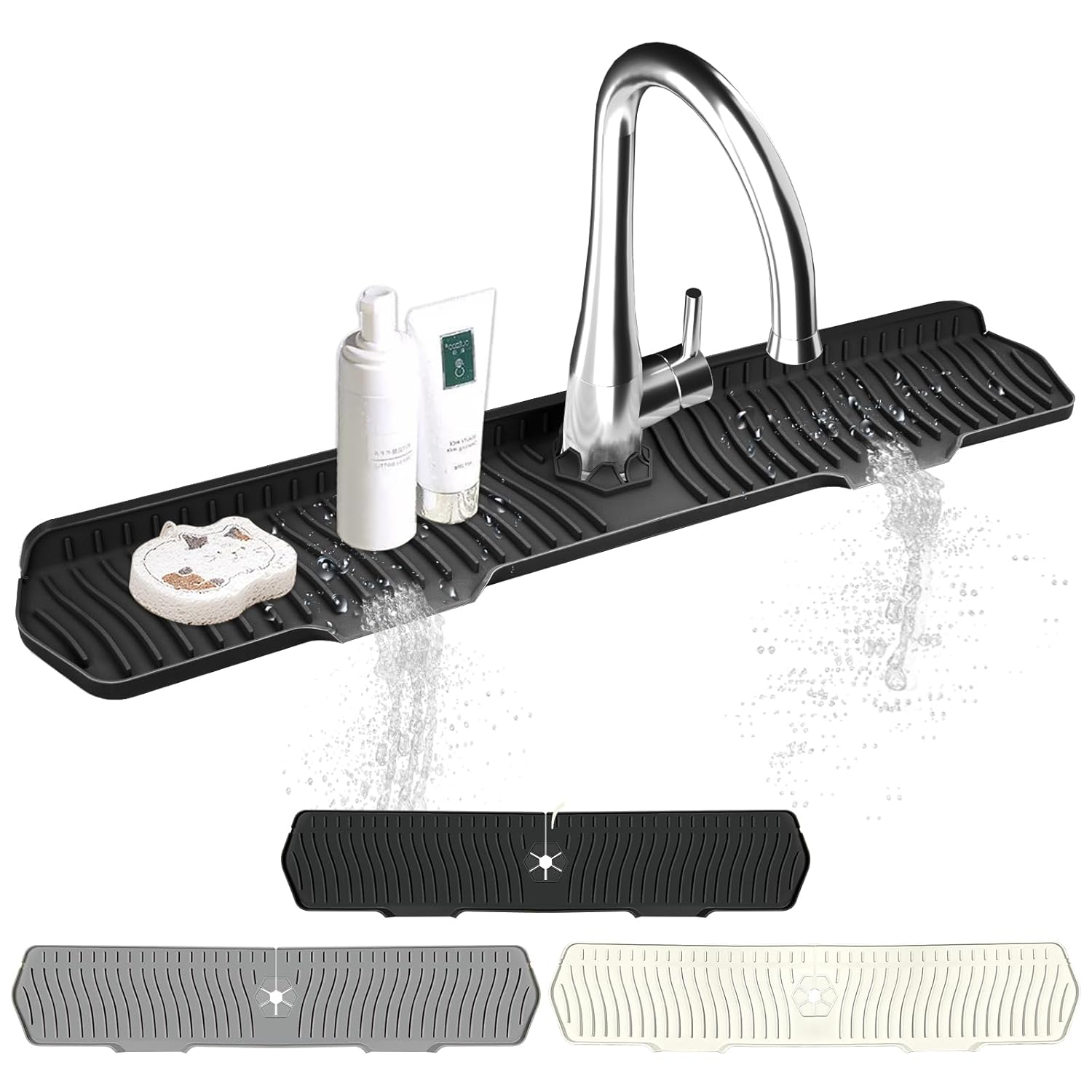 Extra Large Silicone Dish Drying Mat - Non-Slip,Foldable, Water Splash Guard,Easy Clean,Space-Saving,Kitchen Sink Splash Guard