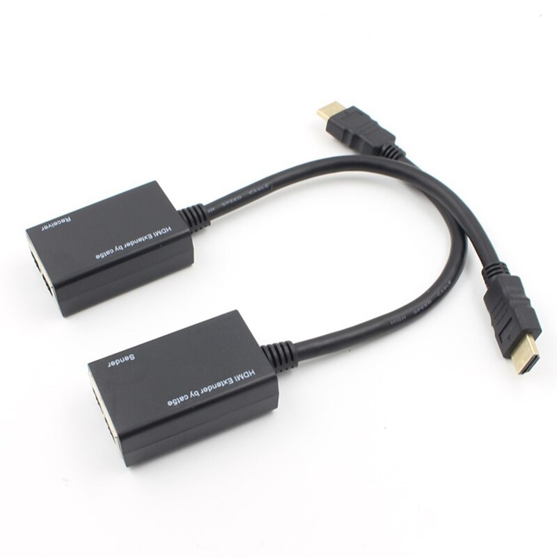 1 Pair HDMI Over RJ45 CAT5E CAT6 Extender Up to 100Ft Cable Support for TV HDMI Extender Transmitter