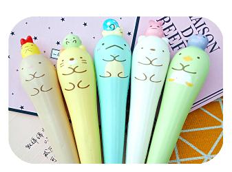 Novelty Soft Squishy Ballpoint Pen Cap Topper Ice cream Unicorn Cat Ballpen Learning Office Stationery Supplier