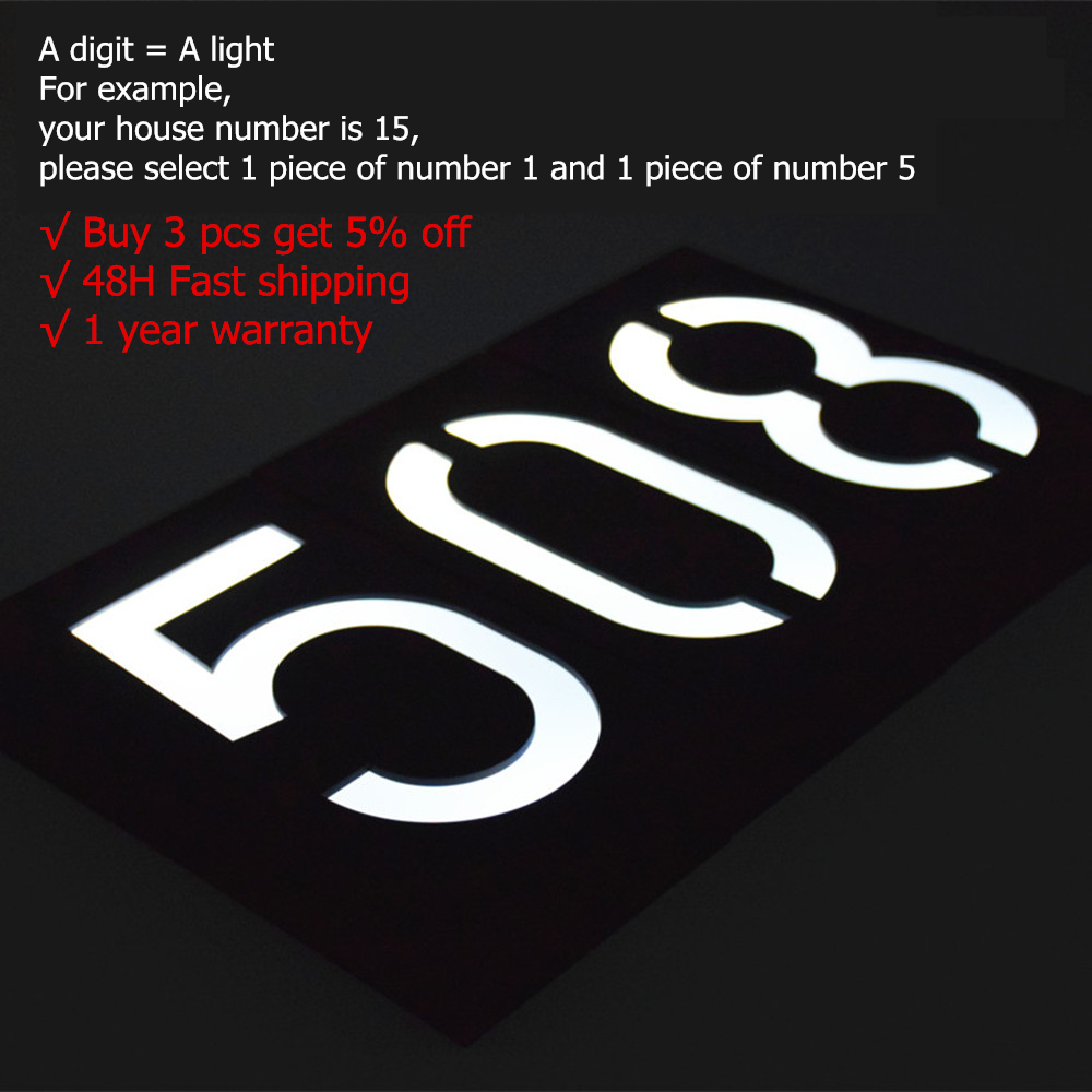 led solar lamp outdoor waterproof House Numbe Address Sign Solar Light Exterior House Number Doorplate Digital Flat Number