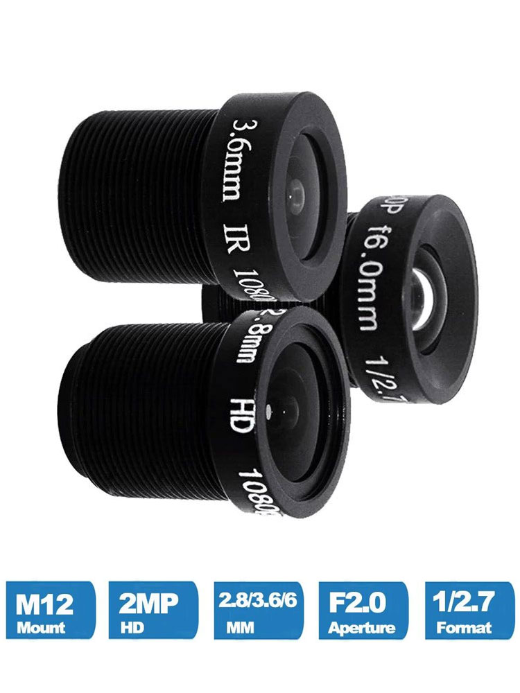 Objectif 2.8mm 6mm HD 1080P M12 3.6mm HD objectif de caméra de vidéosurveillance IR HD sécurité AHD CVI TVI 1080P objectif de caméra IP Iris fixe