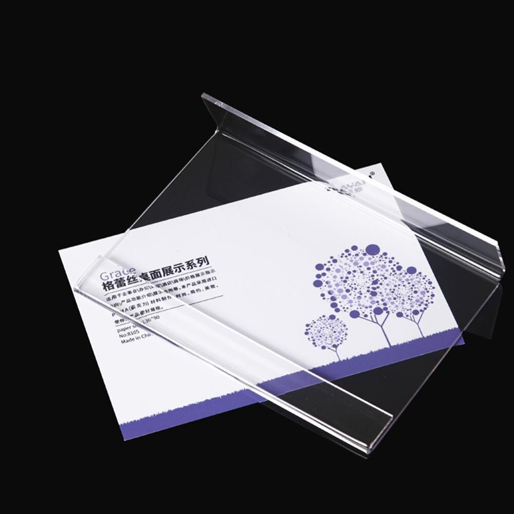 Clear Acrylic Sign Display Stand Table Name Tag Menu Cards Adversting Container Holder