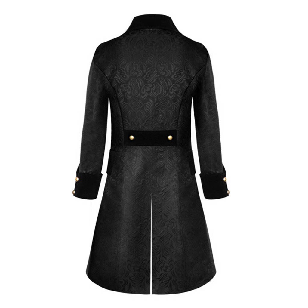 Chaqueta Vintage Steampunk con botones para hombre, abrigo de uniforme gótico, abrigo trasero, blusa informal para hombre