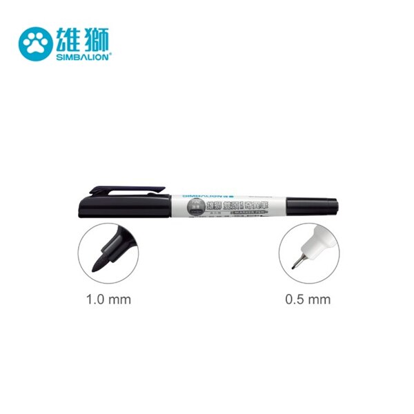 Lifemaster simbalion twin tuschpen 0.5mm/1.0mm 2 stk / lot alkohol base blækmærke på alt cd / træ / metal / glas / keramik 685