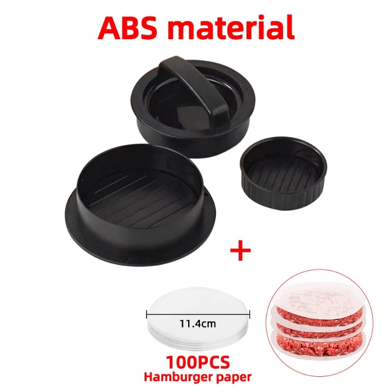 Runde Hamburger Burger Presse Rindfleisch Grill Lebensmittelqualität ABS Hamburger Helfer Fleischpresse Schnitzel Patty Maker Form Küchenhelfer: Rot