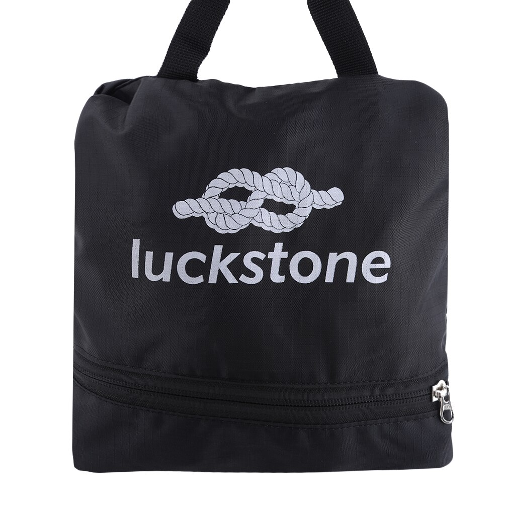 Rock Climbing Rope Bag Cord Carry Bag Hiking Shoulder Backpack Folding Portable Waterproof Backpack Ground Mat: black