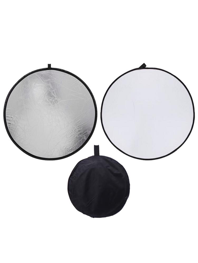 30Cm 12Inch Draagbare Licht Reflector Inklapbare Light Diffuser Ronde Fotografie Wit Silivery Reflector Voor Studio Photo Disc