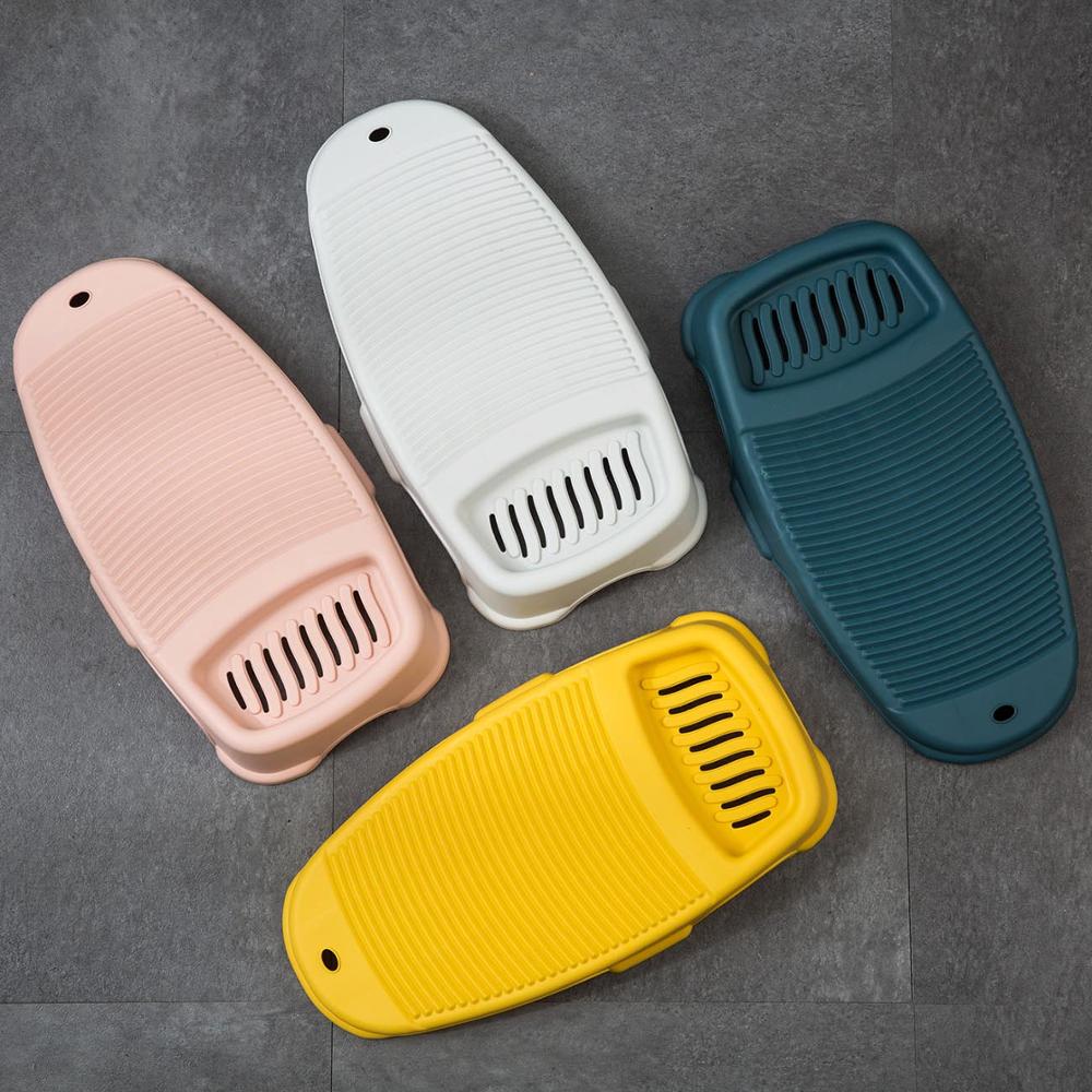 Plastic Non-slip Washboard With Soap Box Dormitory Thickened Laundry Washboard Household Washing Board