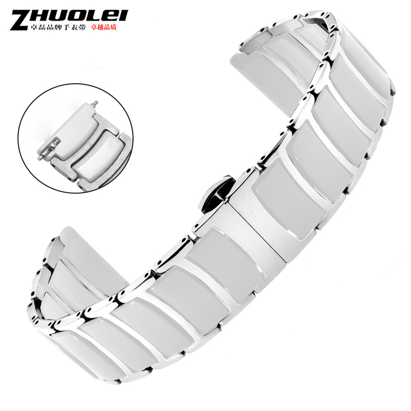 Cinturino in ceramica in acciaio da 20mm 22mm per Huawei guarda GT2 3 46MM cinturino intelligente Samsung galassia 3 4 5 braccialetto da donna per uomo: S / Blu scuro Nero