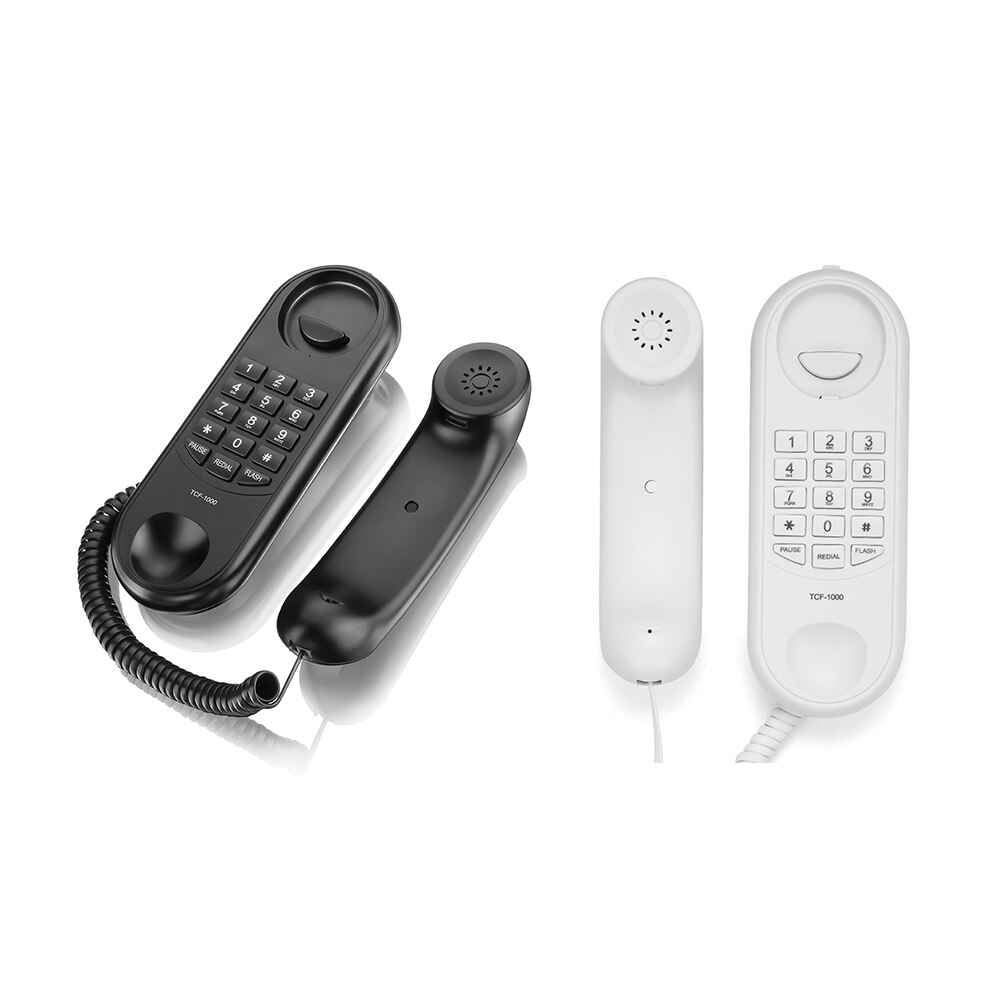 Portable Corded Telephone Phone Pause/ Redial/ Flash Wall Mountable Base Handset for House Home Call Center Office Company Hotel