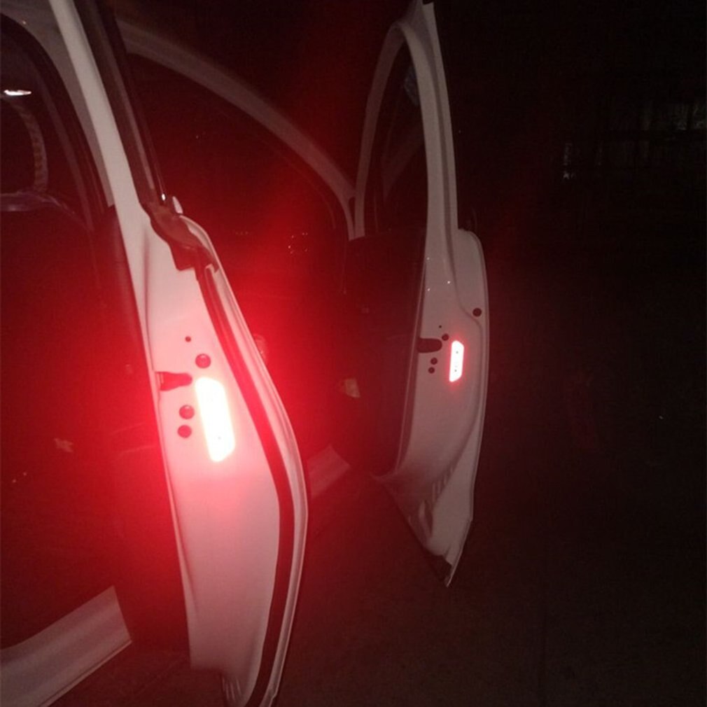 4Pcs Open Reflective Safety Warning Vehicle Car Door Sticker Sign Anti-Collision Reflective Warning Sticker