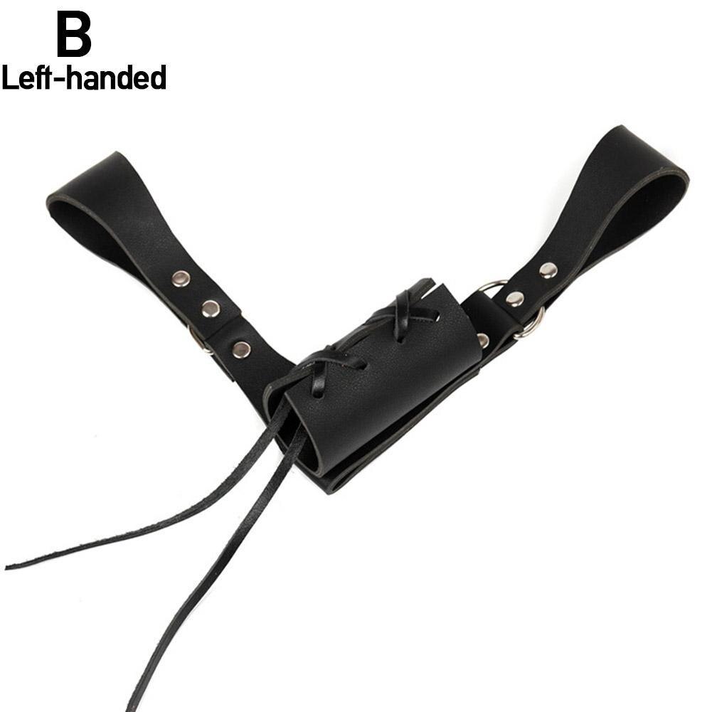 Renacimiento Medieval espada titular de la PU cinturón de cintura funda Guerrero Cosplay adulto pirata Larp Caballero de cuero de los hombres, correa de hebilla Vi J4V5: black Left hand
