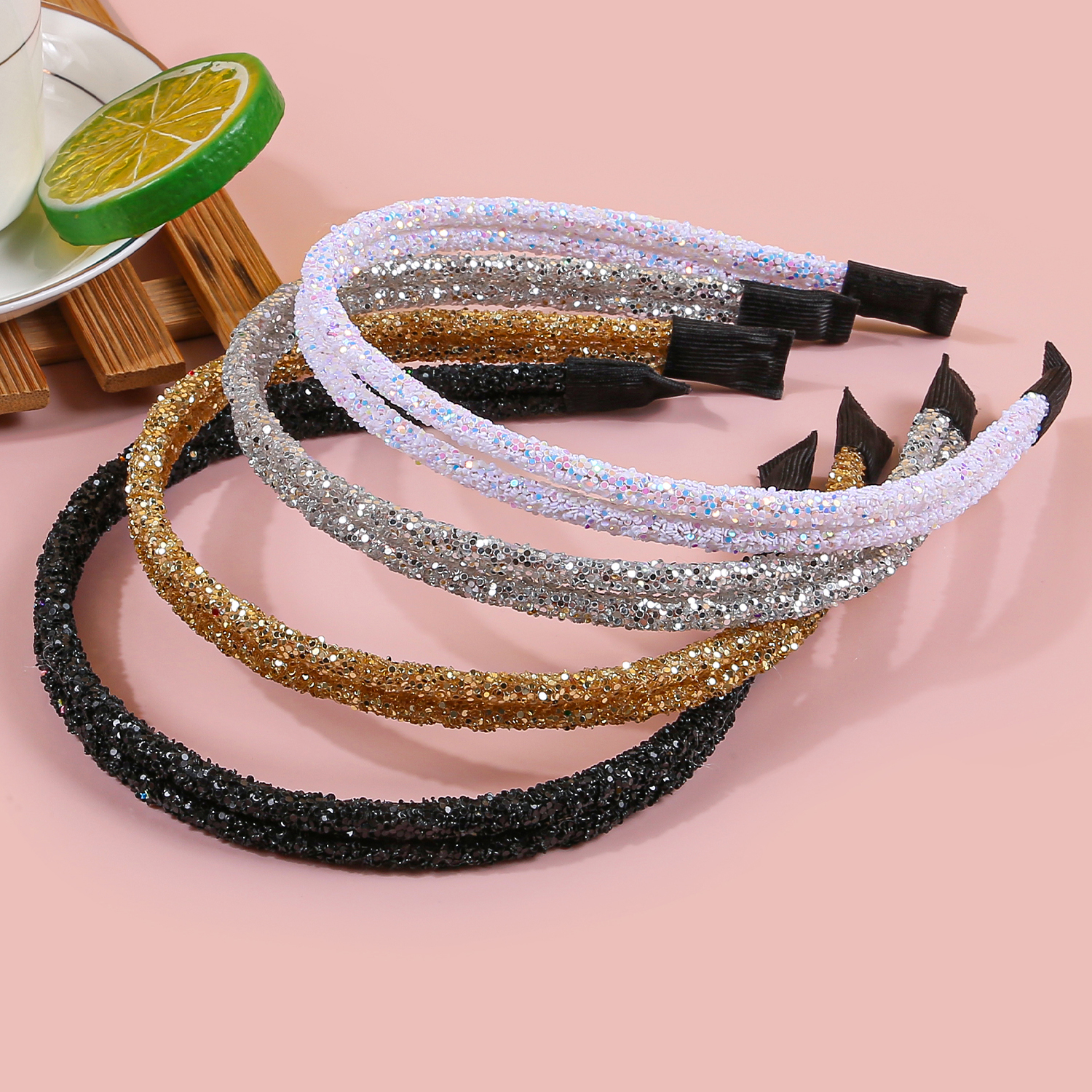 4 STKS Leuke Meisjes Hoofdbanden Sparkly Haarbanden Meisjes Crystal Glitter Dubbele Hoofdbanden Kids Kinderen Party Decoratie Hoofddeksels: Rood