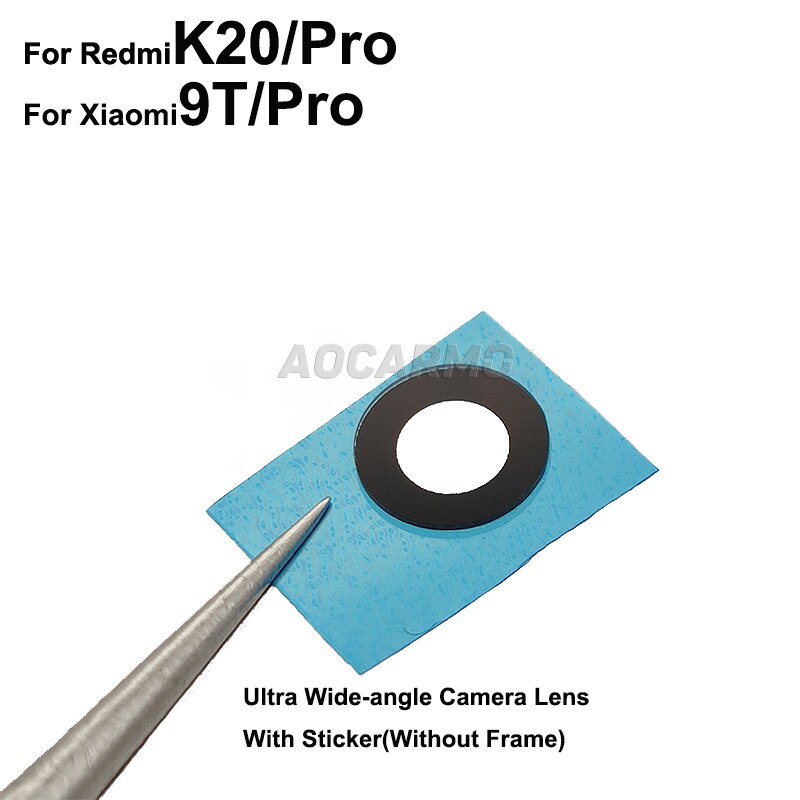 Voor Xiaomi Redmi K20 9T Pro Hoofdcamera Lens Ultra Groothoek Achter Terug Camera Lens Glas Met Frame ring Cover Sticker: Oranje