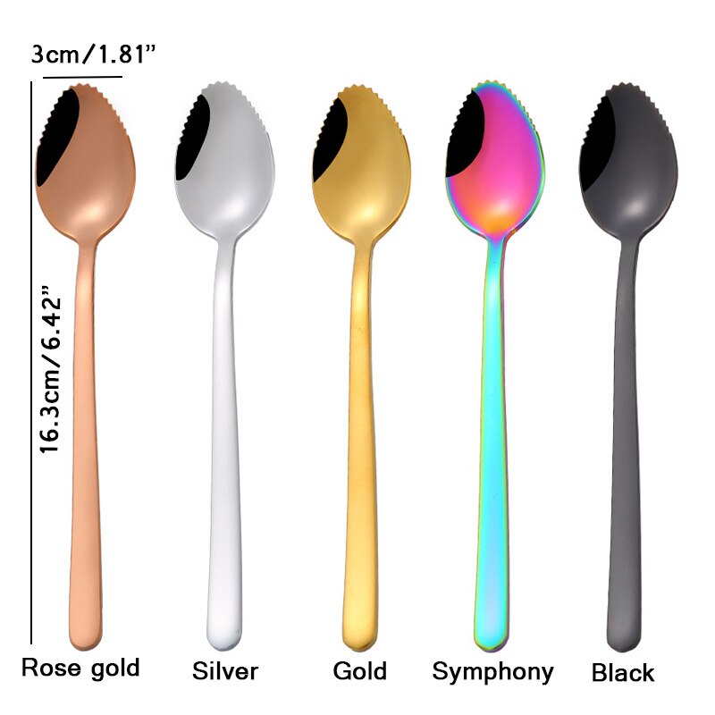 Cuillère à Dessert, cuillère, pamplemousse, fruits en forme de fruits en acier inoxydable, enfants ustensiles de table pour bébés, Gadget de cuisine accessoires de cuisine 6 pièces