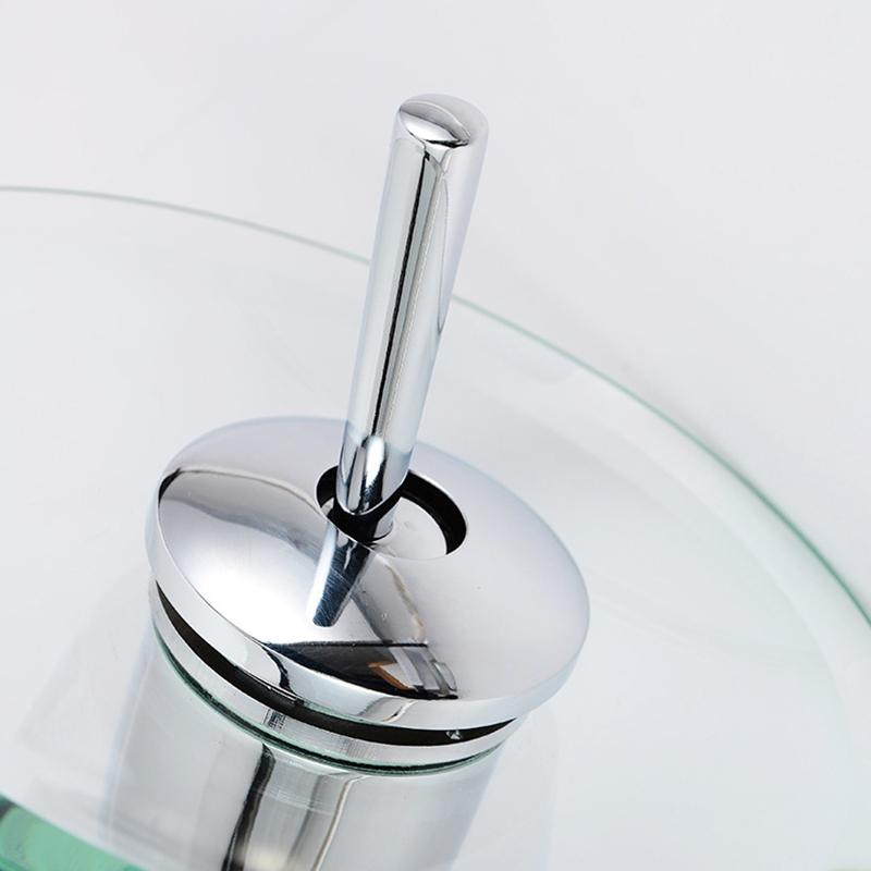 Svampeformet langhalset glas badeværelse vandfald vandhane. gennemsigtig beholder vandhane. badekar håndvask håndvaskarmatur