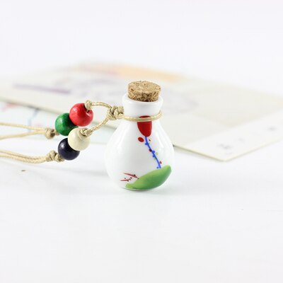 Cute perfume bottle necklace women's ceramic classic necklaces & Pendants DIY handmade necklace for women #1199: DZ114