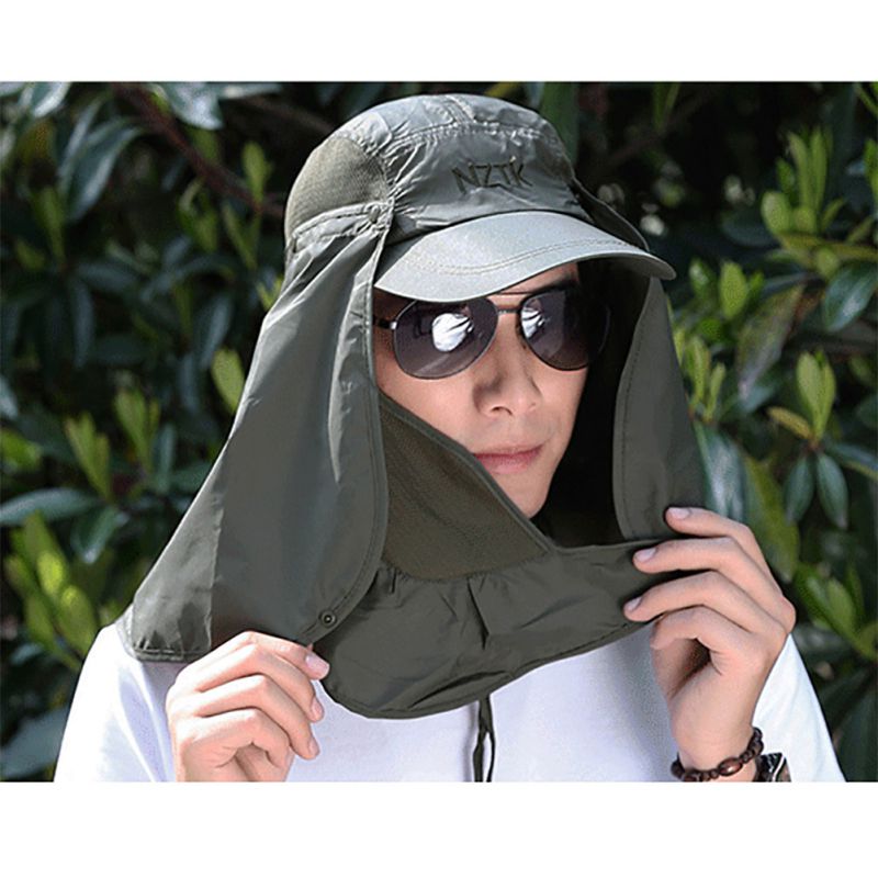 Unisex sommerhat solbeskyttelse hat uv beskyttelse ansigt halsklap solhætte ansigt mand udendørs fiskeri vandreture arbejde afslappet hat