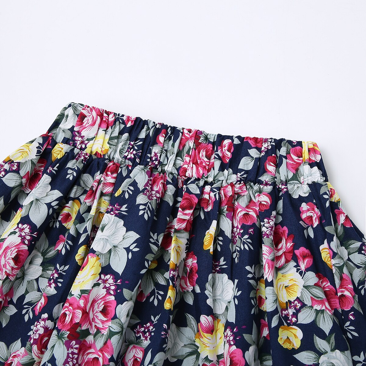 Zhongda Kinderen Voering Rok Pak Rok Rok Pak Blauw En Roze Shirt Bloemen Rok