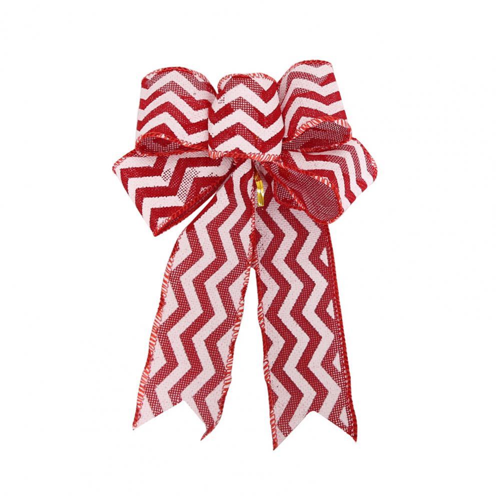 80%HOTDecorative Bows Xmas Theme Multi Patterns Christmas Tree Hanging Bowknot Decoration for Decoration