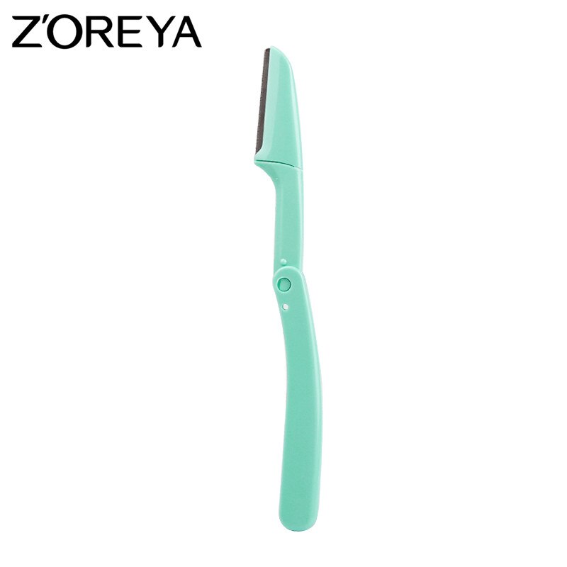 ZOREYA Brand Eyebrow Trimmer With Import Blade Safe Shaving Razors Makeup Tool For Basic Beauty: Fold Green color