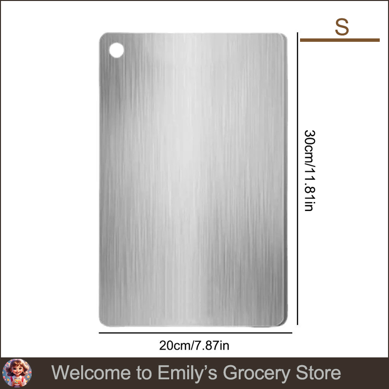 Antibacterial and Mildew-proof 304Stainless Steel Double-sided Food-grade Fruit Cutting Board Suitable for Various Cooking Tasks: WHITE