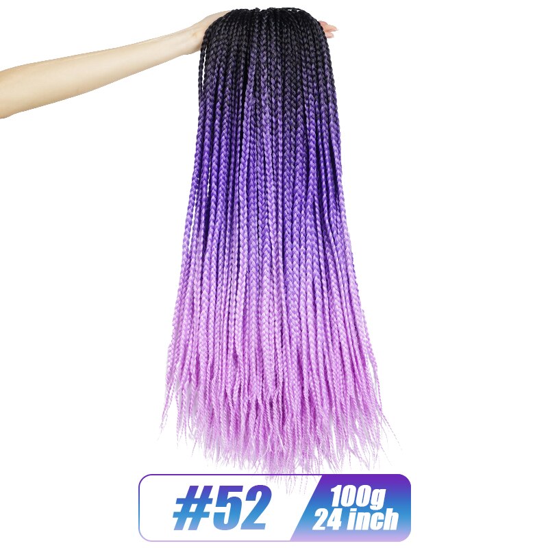 19 Color Crochet Hair Ombre Box Braids 24 Inch Zizi Braiding Hair Pre Stretched Kanekalon Synthetic Hair Extension For Braids: 4/30HL
