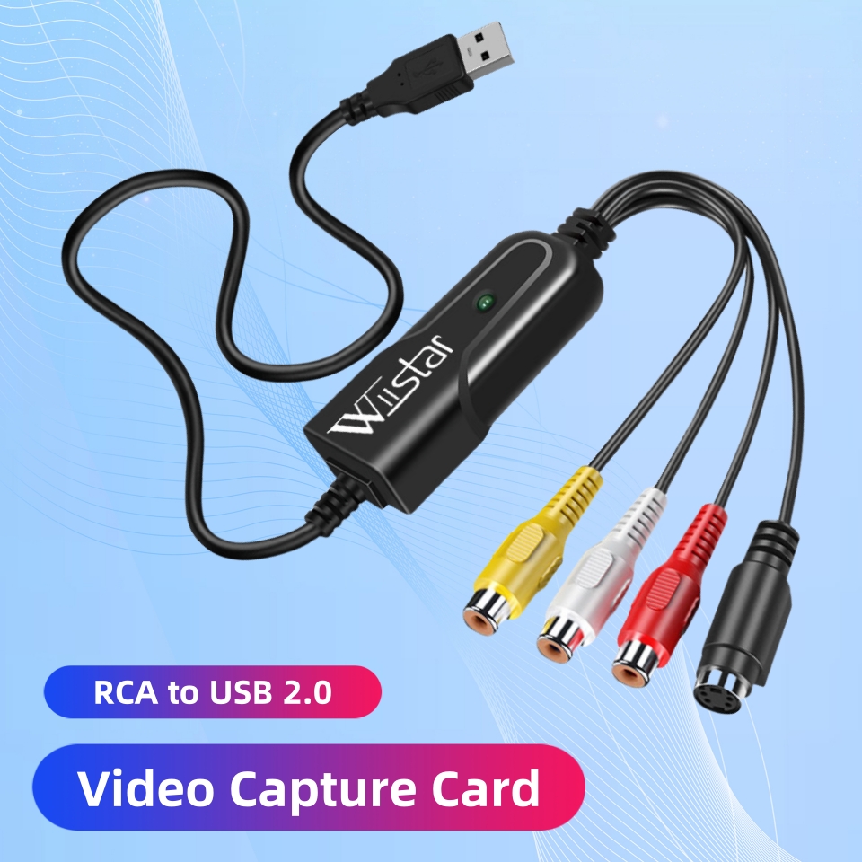 Wiistar Driver Free USB 2.0 Video Capture Card Capture for Windows 10/8/7/XP Capture Video Convert VHS