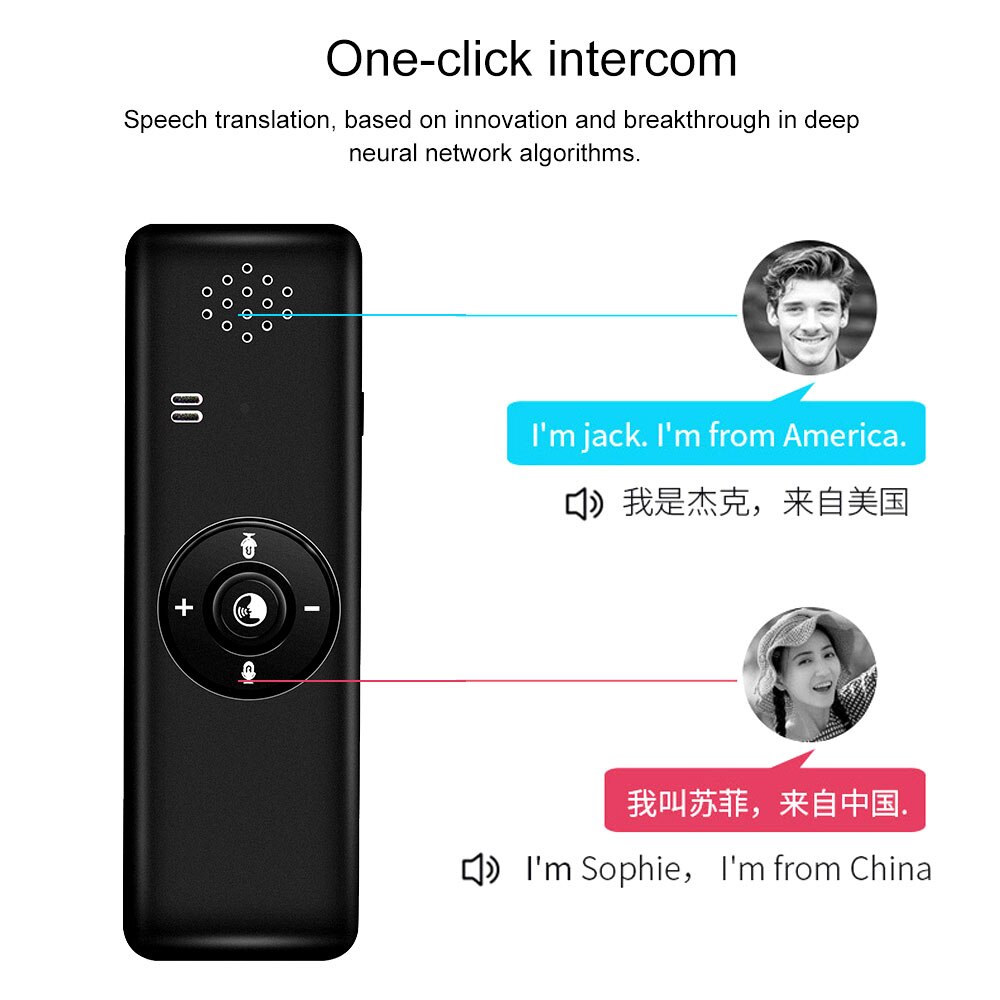 Kebidumei Portable Smart Voice Translator Real Time 30 Multi-Language Translation For Learning Travelling Business Speech Meet