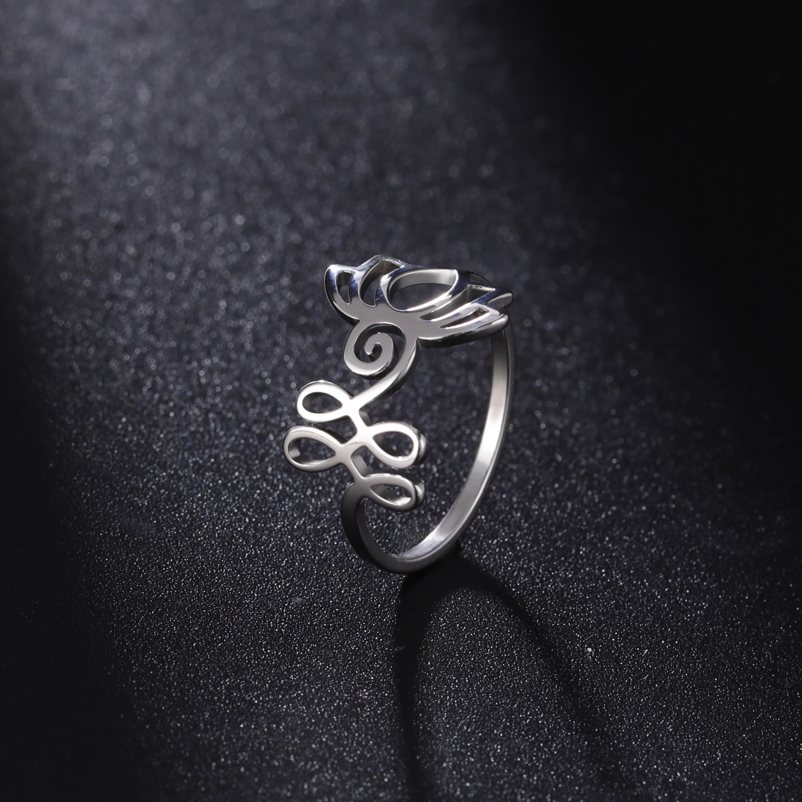 Anillo de nota musical de HIPEE para mujeres y niñas, anillos cerrados de acero inoxidable, de boda bohemios para mujer, joyería