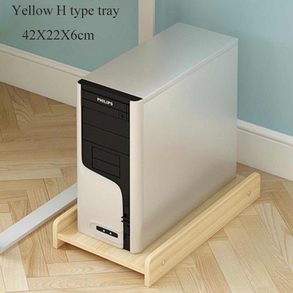 Multifunctionele Houten Rek Voor Computer Belangrijkste Processor Case Office Huis Gebruik Pc Host Ondersteuning Universele Kleurrijke Houten Lade: Yellow H case tray