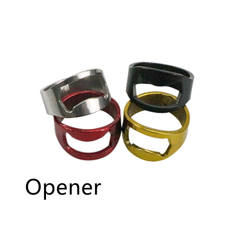 1 stk ring øl flaskeåpner bærbar mini flaskeåpner finger ring form flaske åpning fjerner kjøkken bar tilbehør