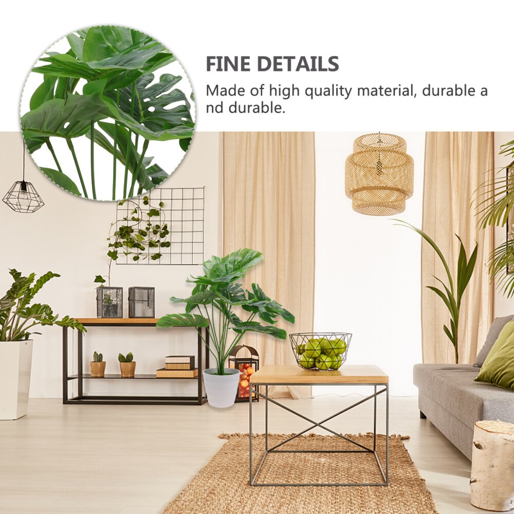 1Pc Faux Monstera Plant Refreshing Green Realistic Artificial Monstera Plant Pot for Shop