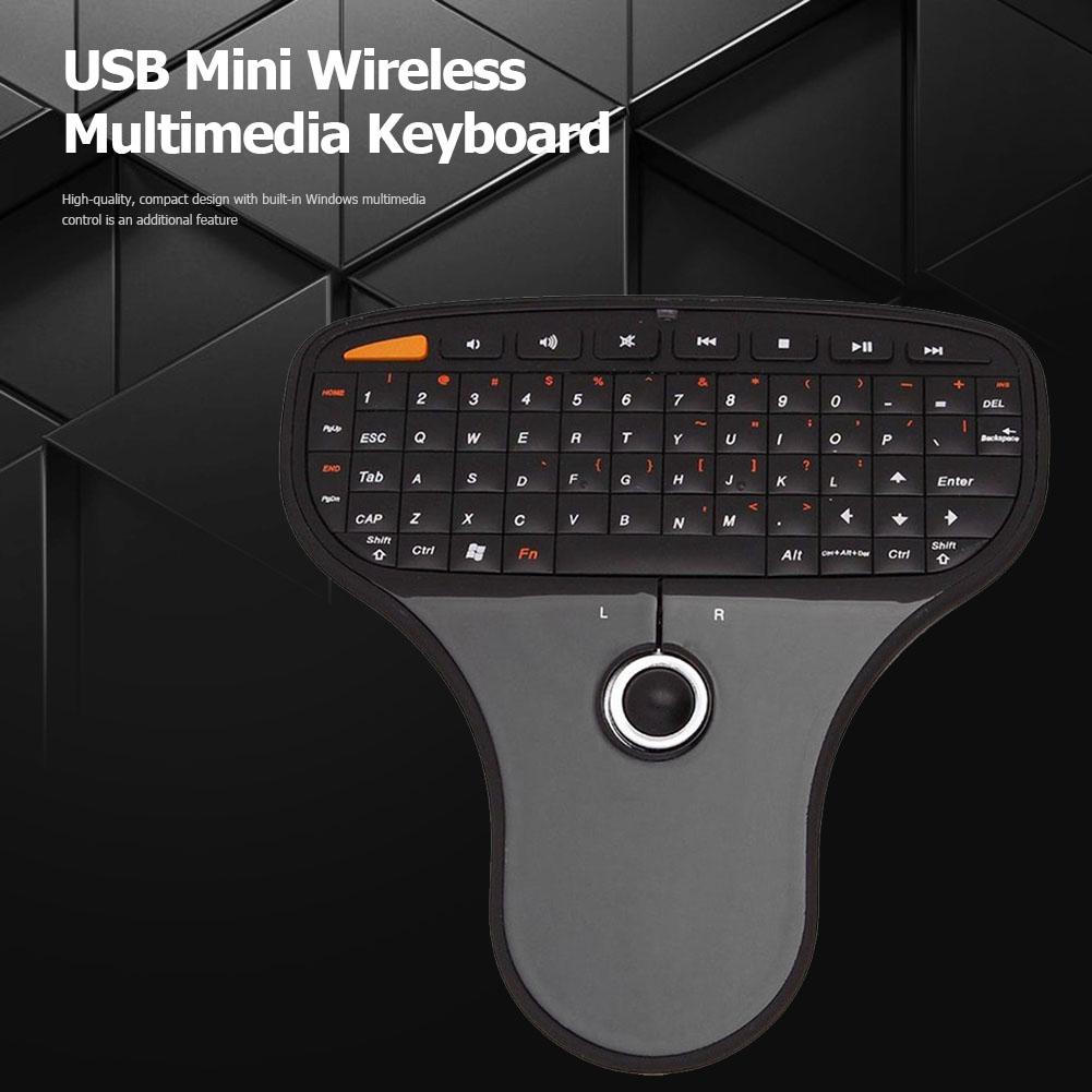 N5901 2.4GHz Air Fly Mouse Mini Wireless Multimedia Remote Control Keyboard with Trackball for HTPC Android TV Box